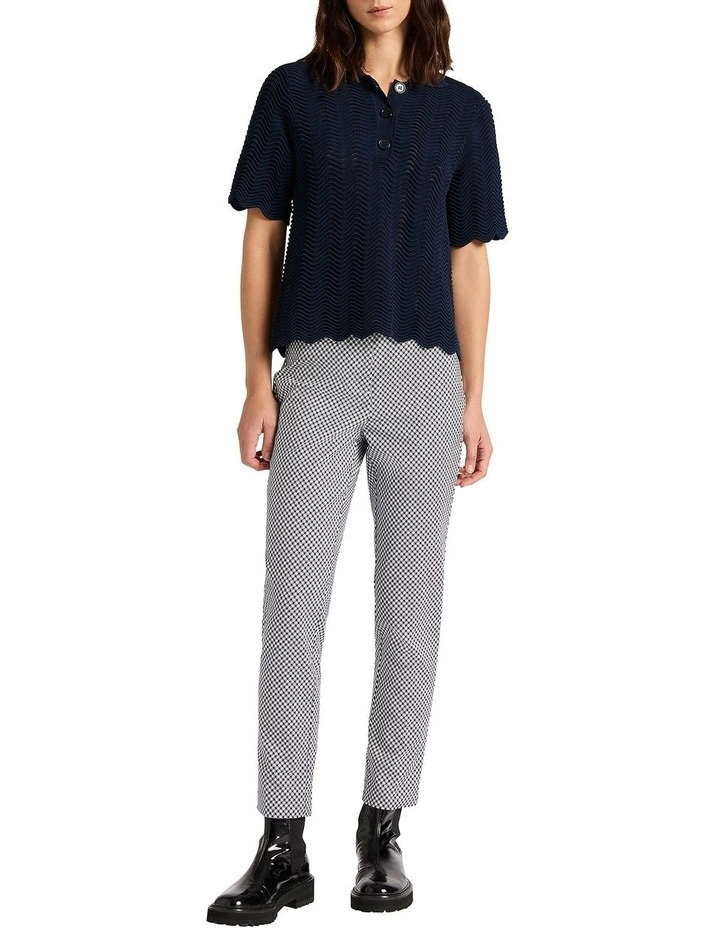 Suzie Knit Polo in Navy