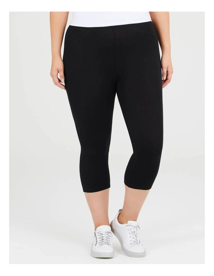 Organic Cotton Crop Legging in Black