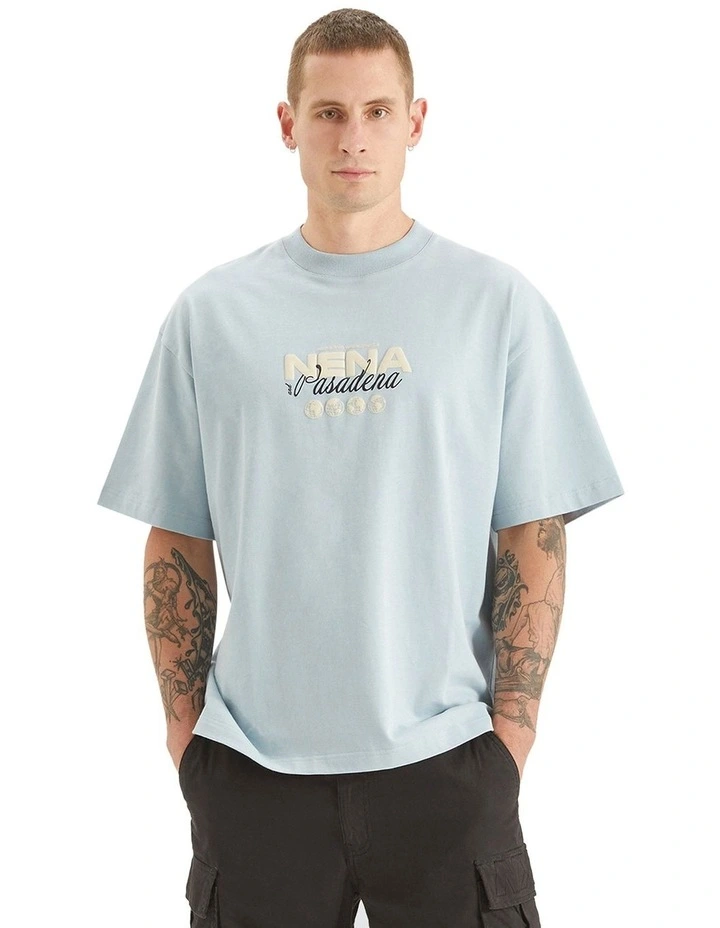 Worldwide Heavy Street Tee in Baby Blue