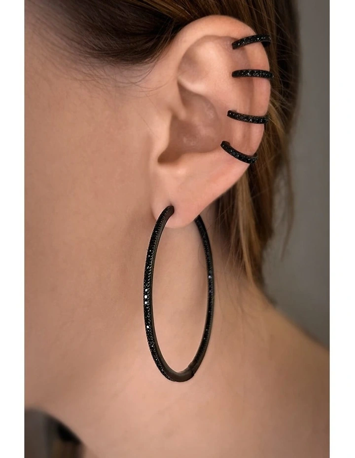 Light Hoop Earring in Black