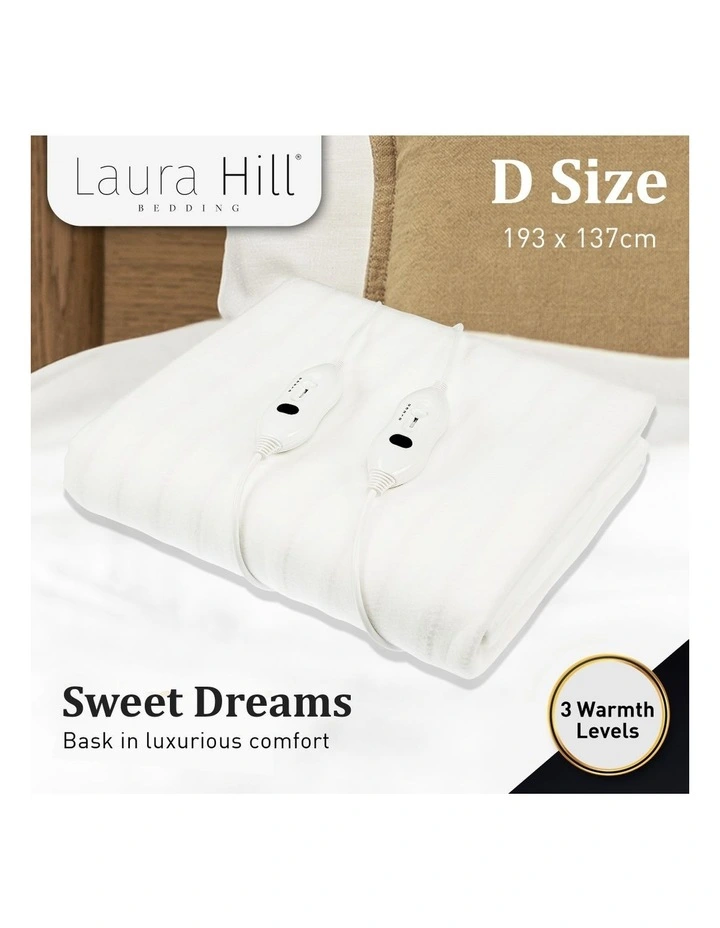 Heated Electric Fitted Blanket Double In White