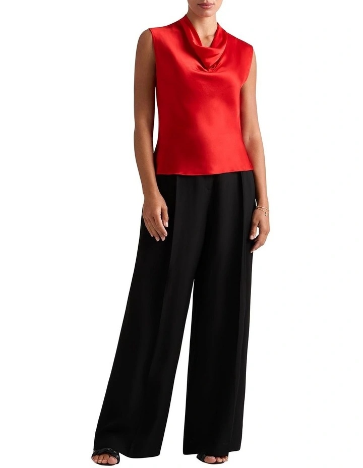 Davina Silk Cowl Tank in Chilli