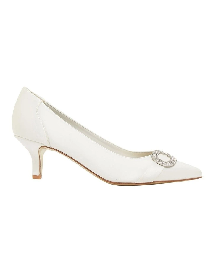 Tina Ivory Satin Heeled Shoes
