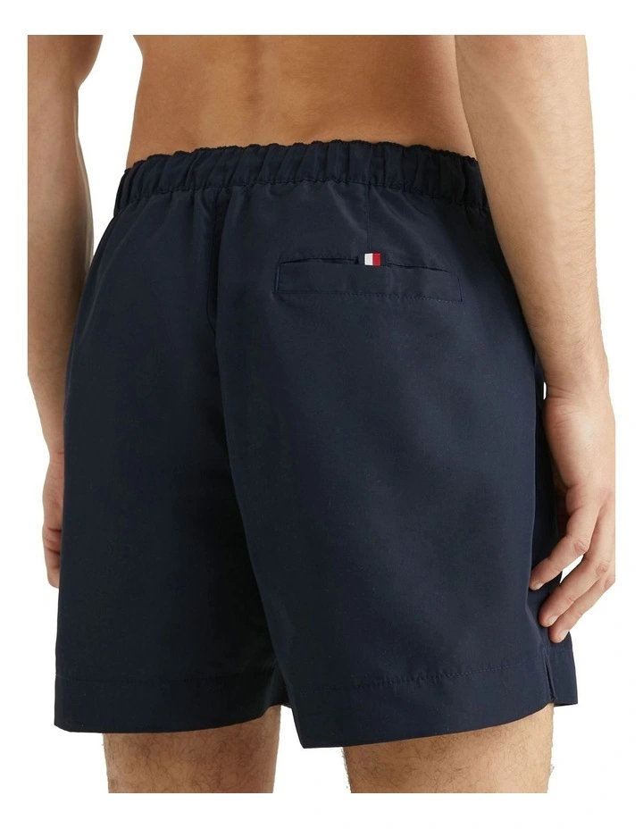 Logo Mid Length Swim Shorts in Blue