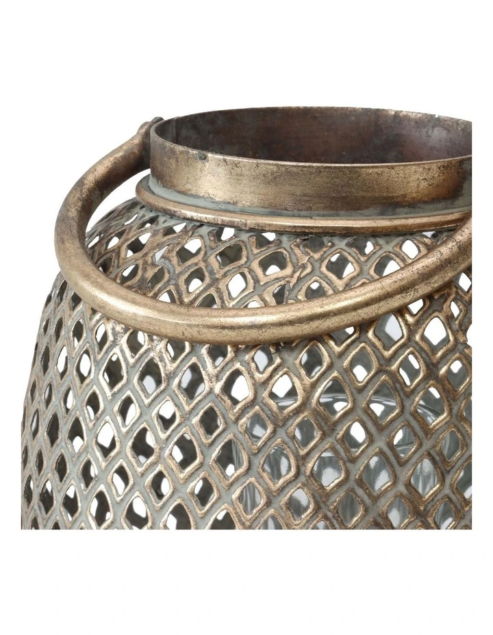 Lustre Diamant Pillar Candle Holder in Gold