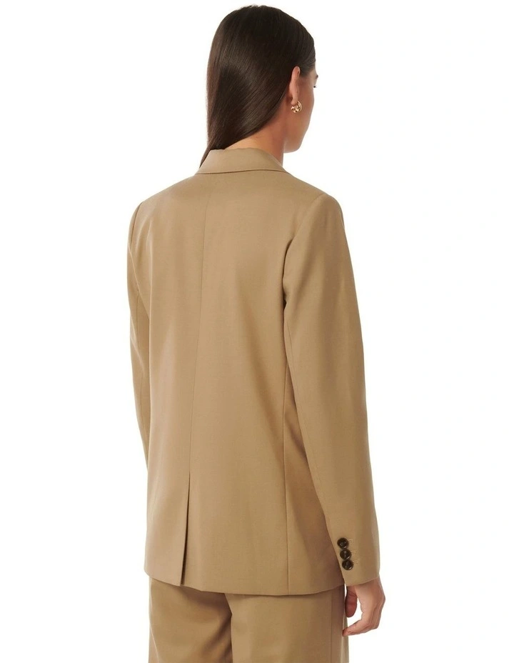 Harley Two Button Wool Blazer in Caramel