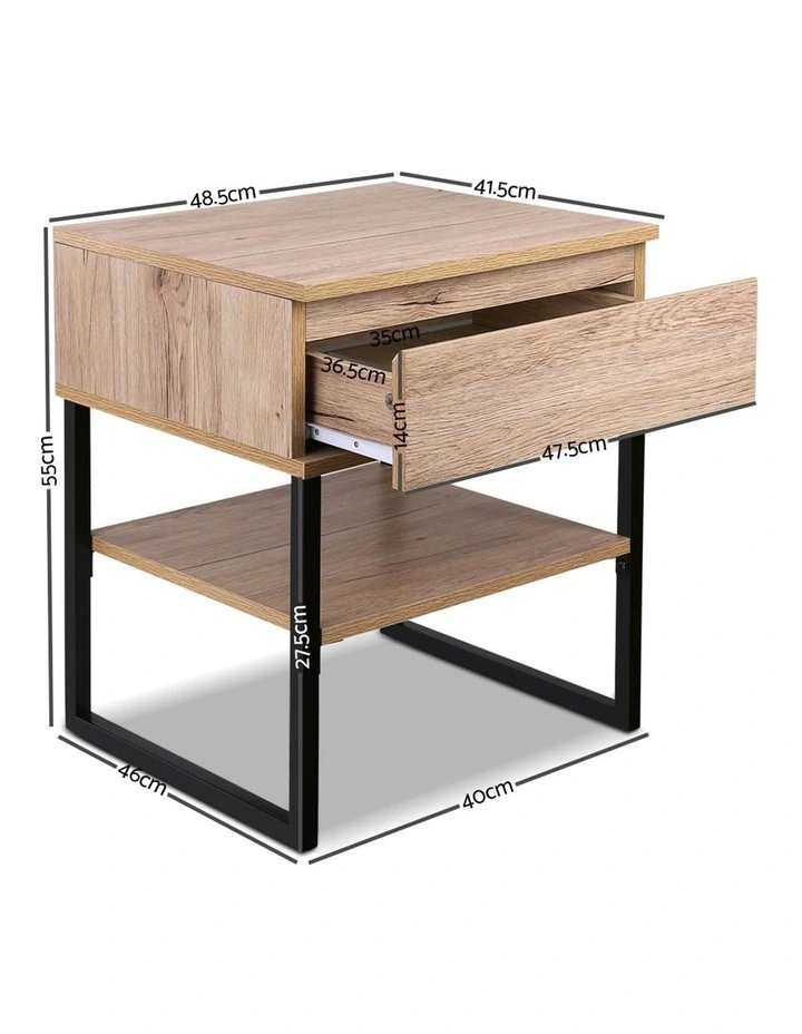 Chest Style Metal Bedside Table