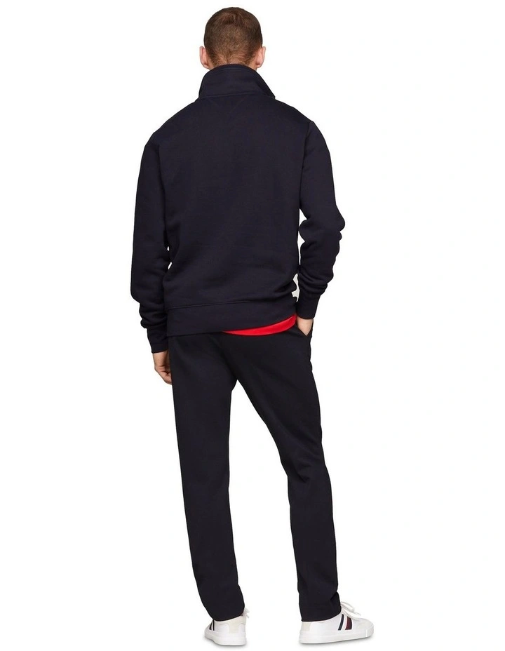 Track Graphic Half Zip Sweat Top in Navy