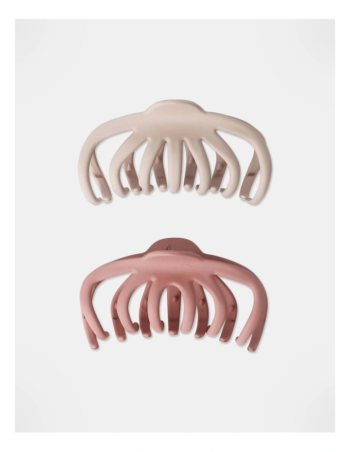 2 Pack Octopus Claw Clip in Pink