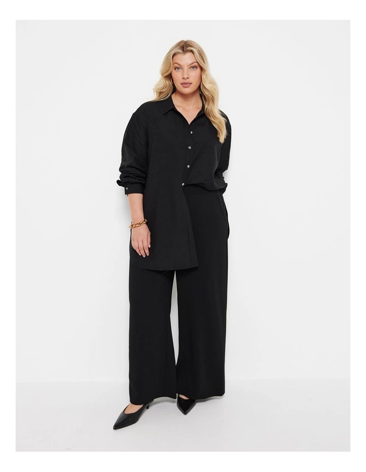 The Draped Leg Crepe Trouser in Black