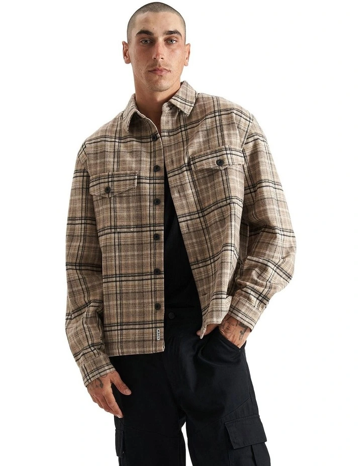 Ingenuity Relaxed Overshirt in Cloud Dancer Check