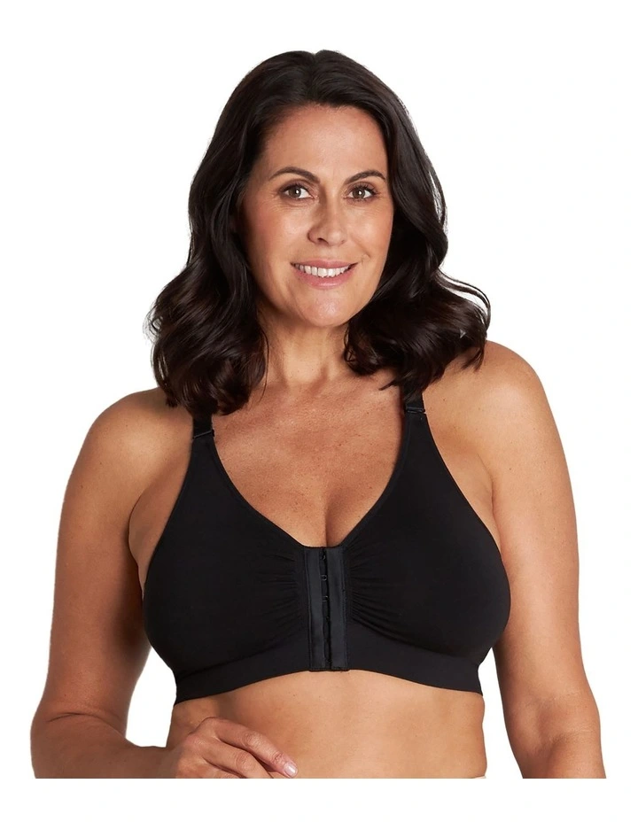 Restore Front Open Wirefree Bra in Black