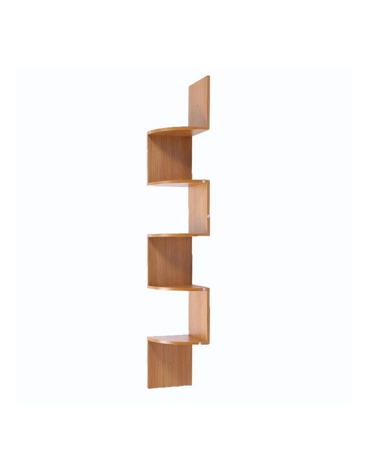Corner Wall Shelf Display Storage Shelves in Beech