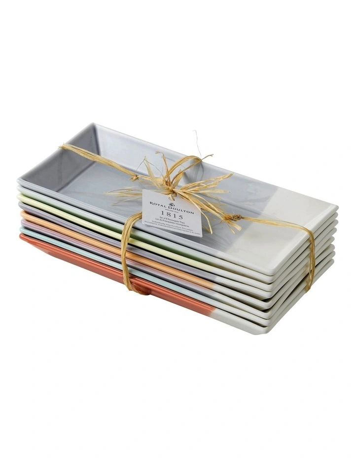 1815 8pc 23cm Mixed Rectangular Plates Set