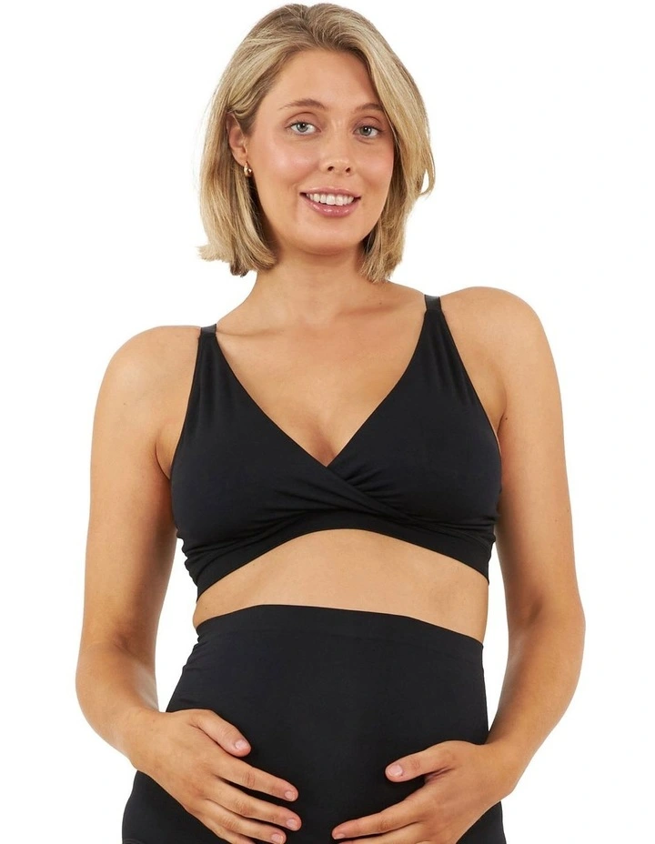 Seamless Nursing Bralette in Black