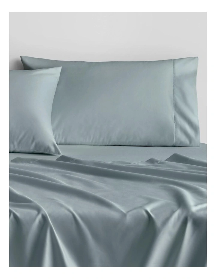 1000TC Cotton Sateen Sheet Set Multi Depth in Blue Fog