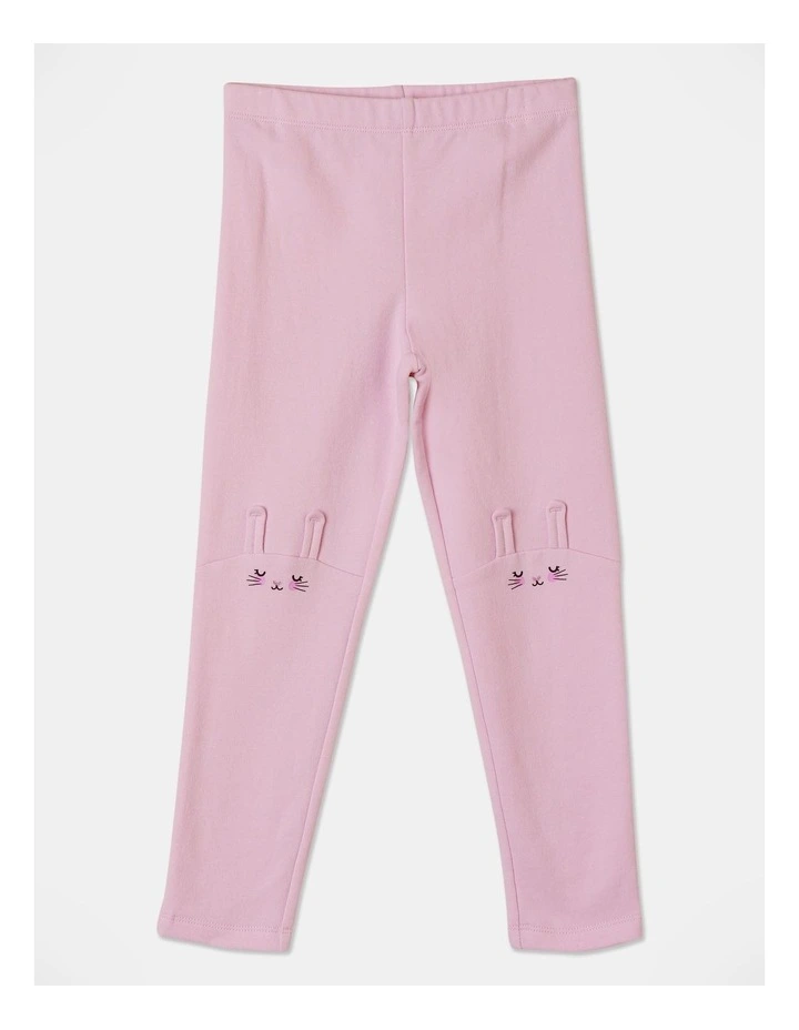 3D Bunny French Terry Legging (3-8 Years) in Pink