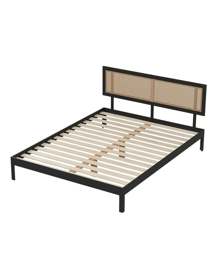 Tulum Platform Rattan Bed Frame in Black