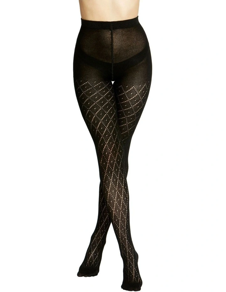 Chiara Diamond Net Tight in Black