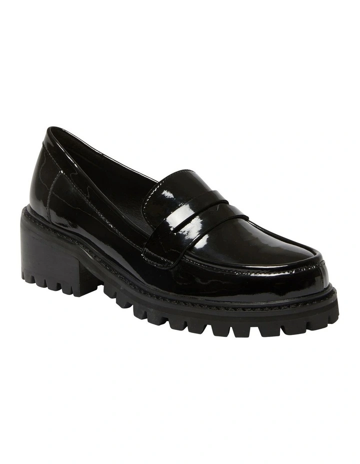 Toronto Leather Heeled Shoes in Black Patent