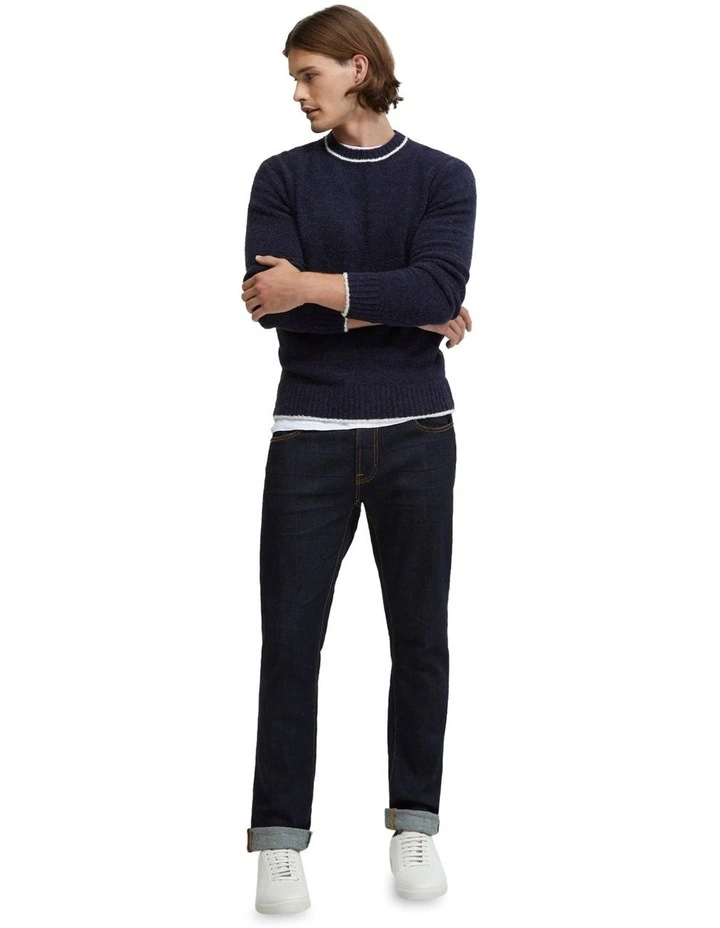 Otis Boucle Knit in Navy