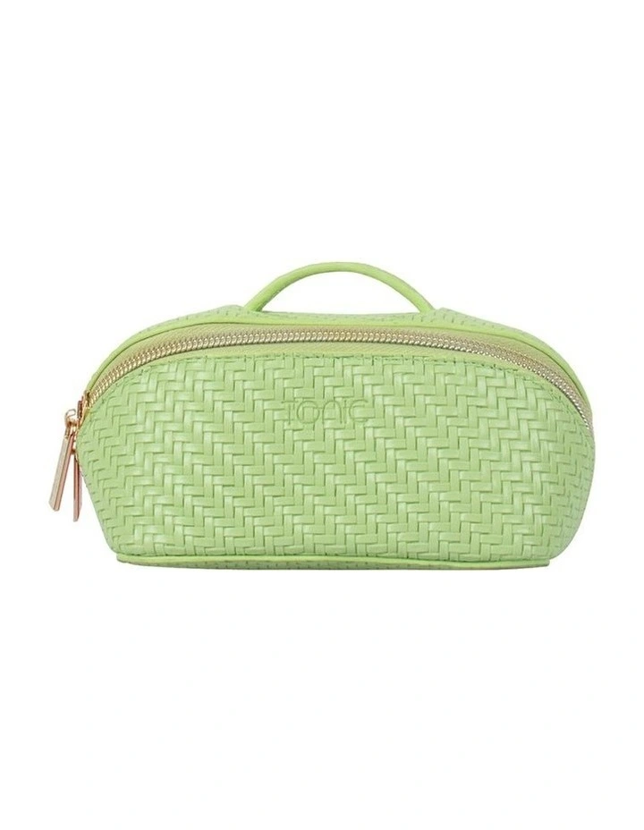 Herringbone Beauty Bag Small in Pistachio