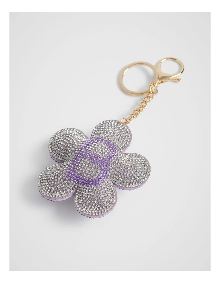 Daisy Initial "B" Keyring in Purple