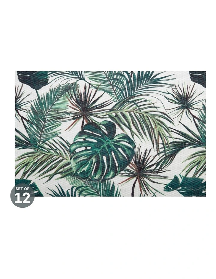 Placemat 45x30cm Monstera Set of 12