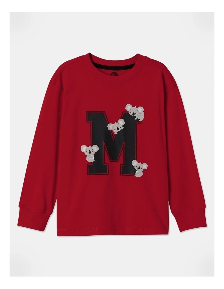Essentials Long Sleeve Printed T-shirt in Red