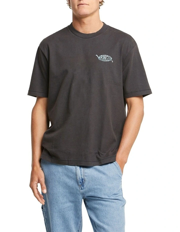 Hibiscus Baggy Tee in Black