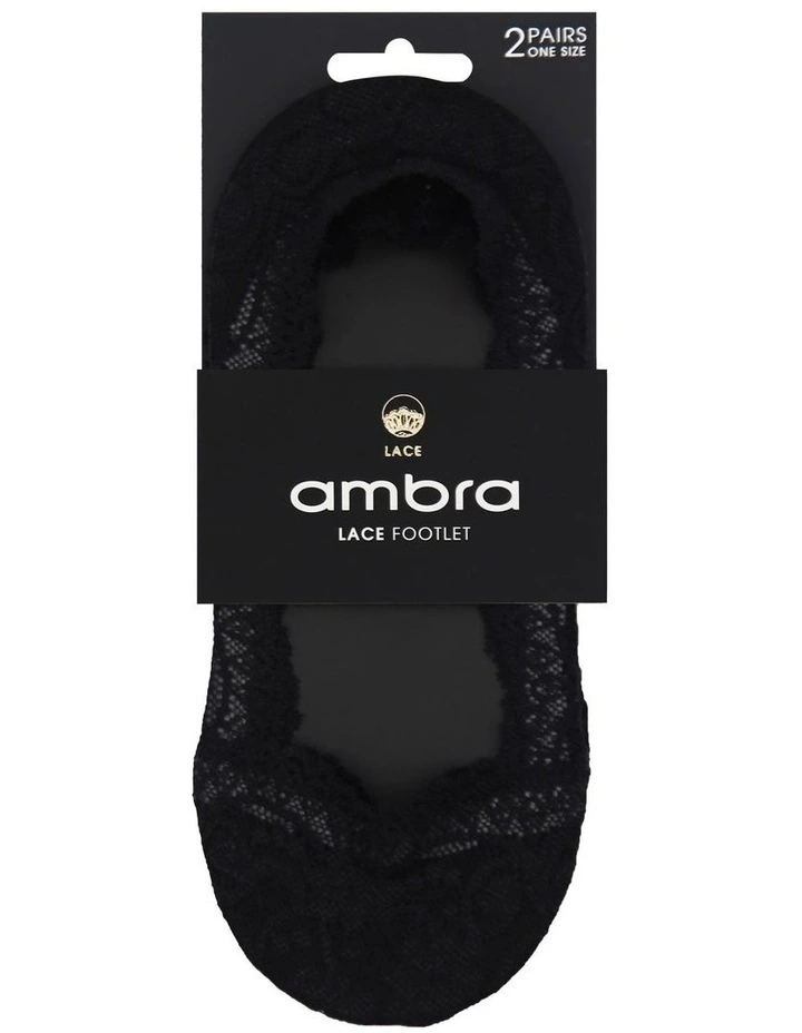 Lace Footlet in Black