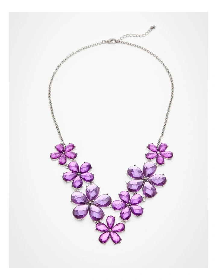 Flower Necklace in Purple