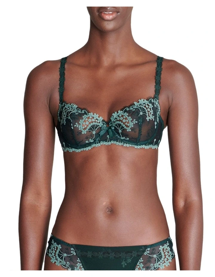 Wish Half Cup Bra in Dark Green