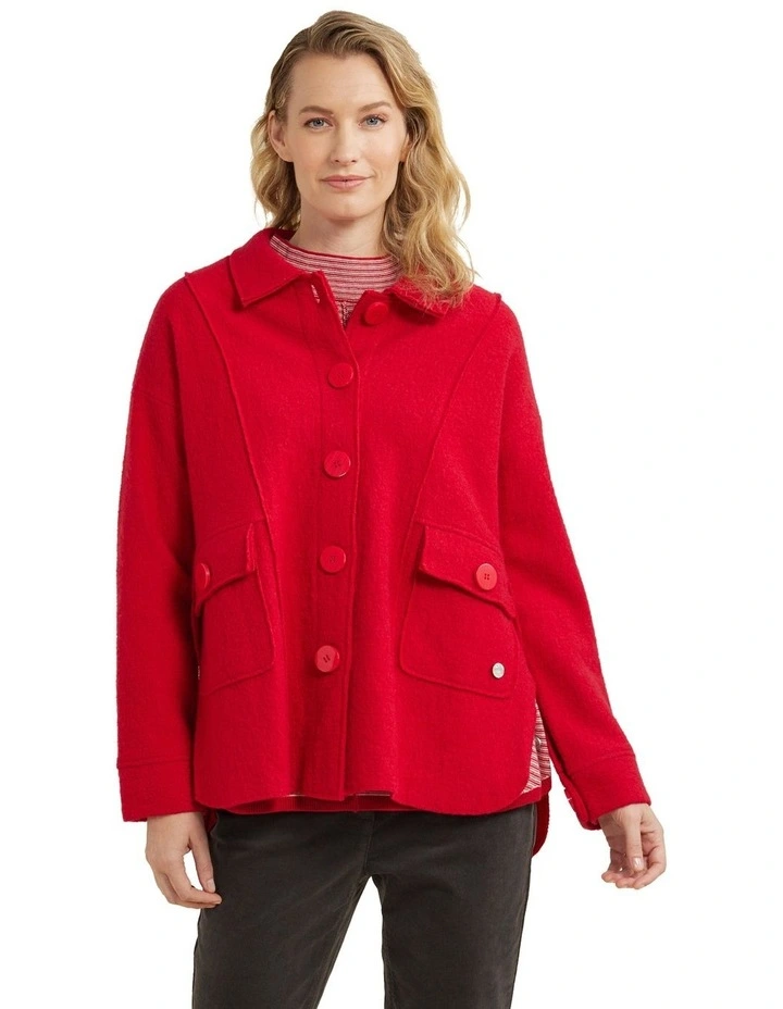Panelled Jacket in Rhubarb