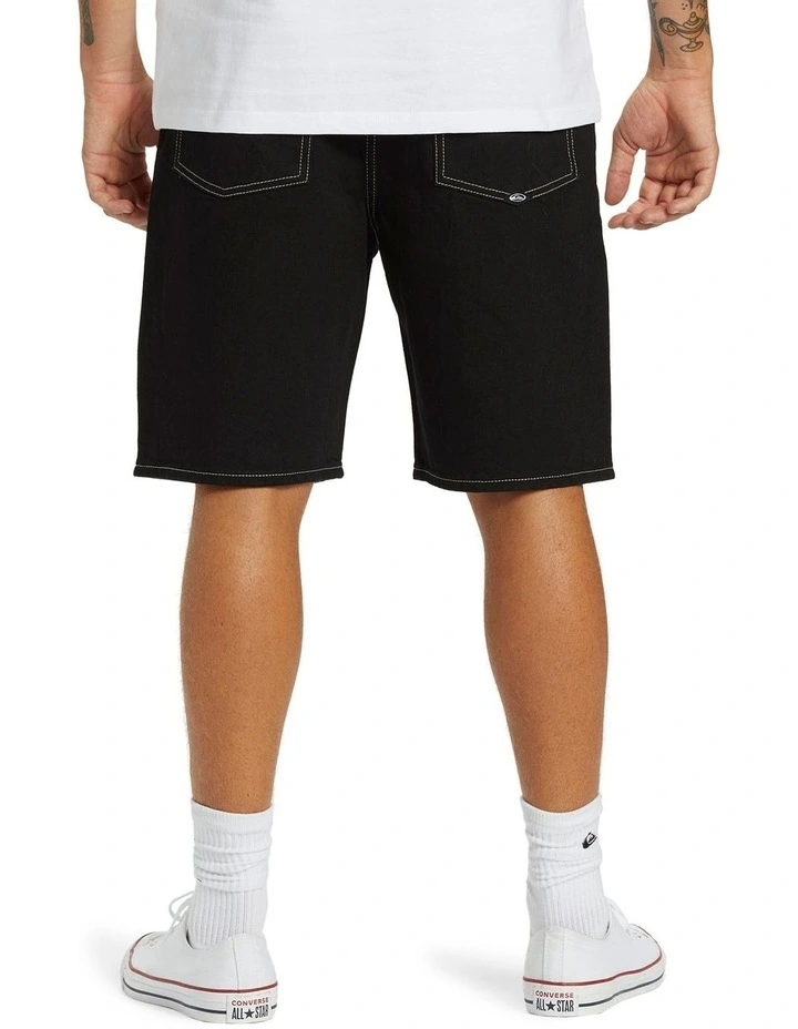 Saturn Baggy Denim Shorts in Black