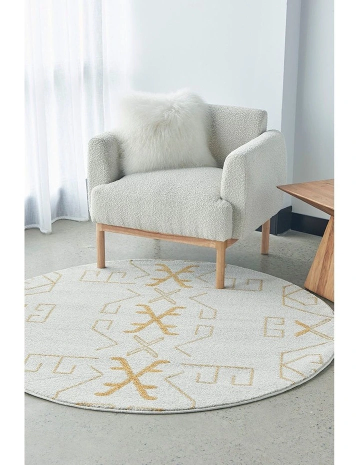Paradise Cala Round Rug in White