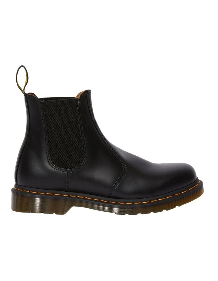 2976 Yellow Stitch Smooth Black Combat Boot