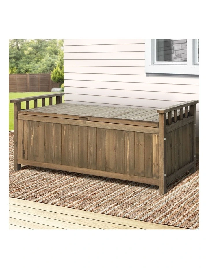 Outdoor Storage Bench Box in Brown