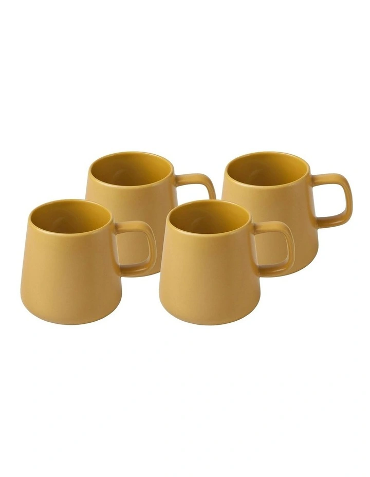Gift Boxed Blend Sala Mug 375ml Set of 4 in Mustard
