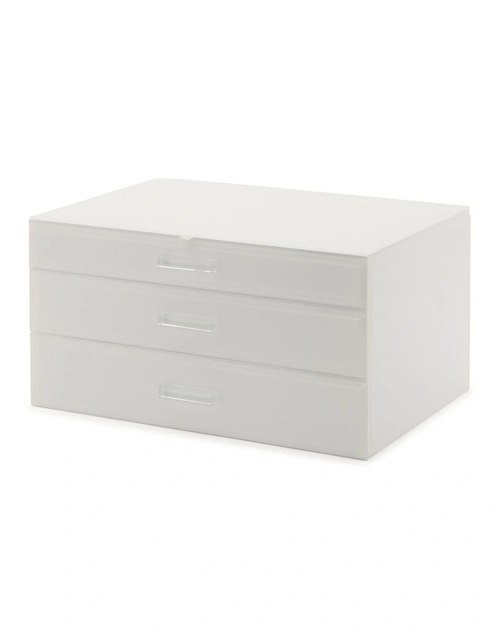 Gabriella White Xl Jewellery Box