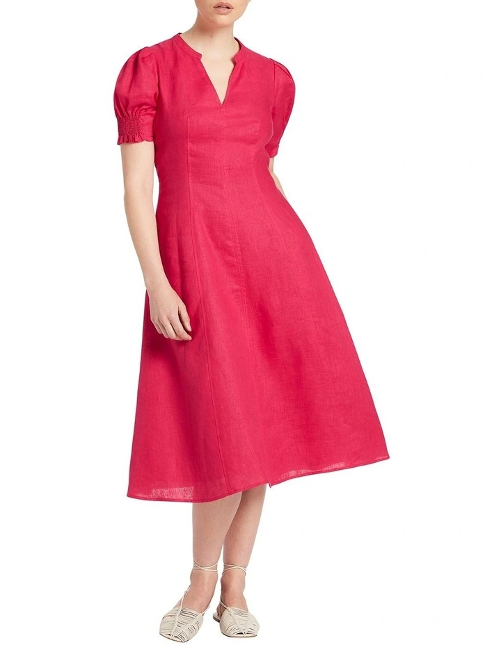 Adeline Linen Dress in Jam