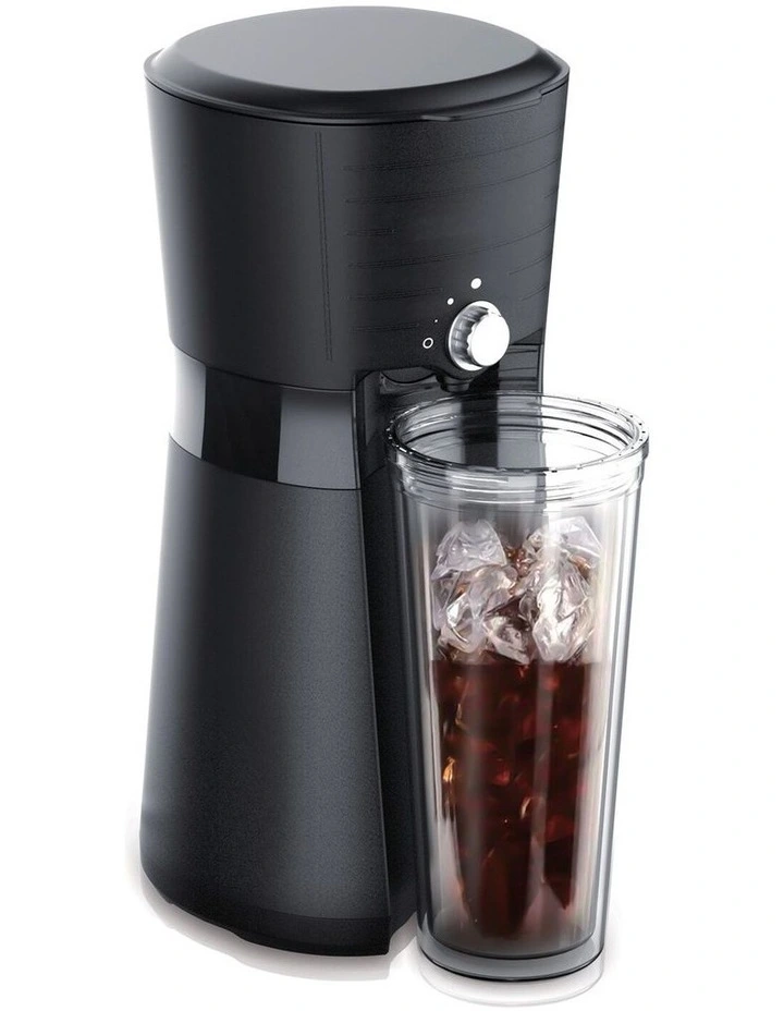 Digital Iced Coffee Maker with Reusable Cup & Straw in Black