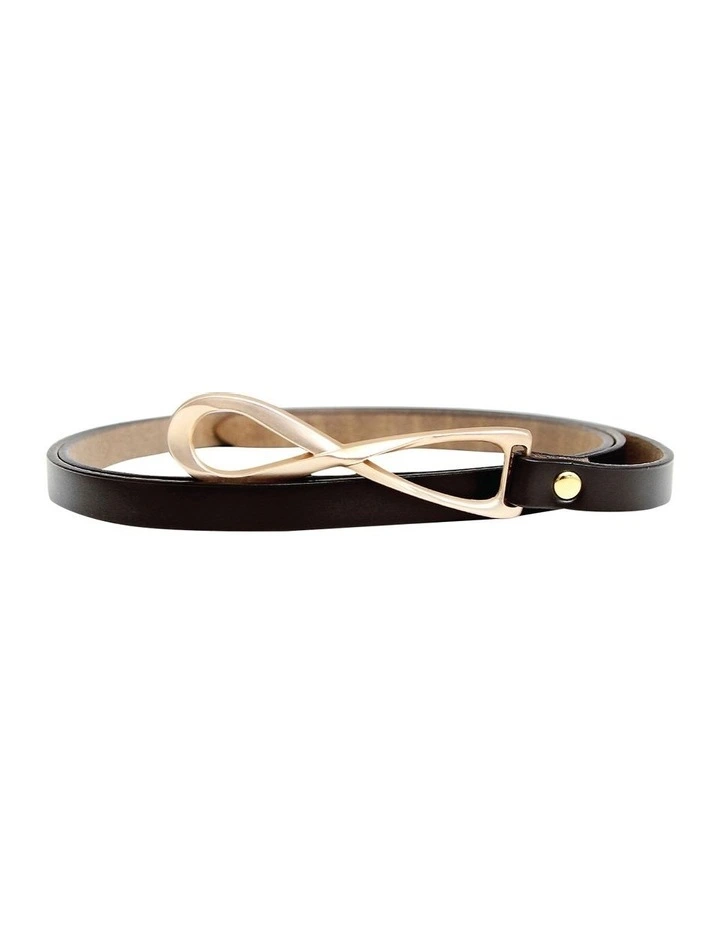 London Mood Leather Tie Belt in Black