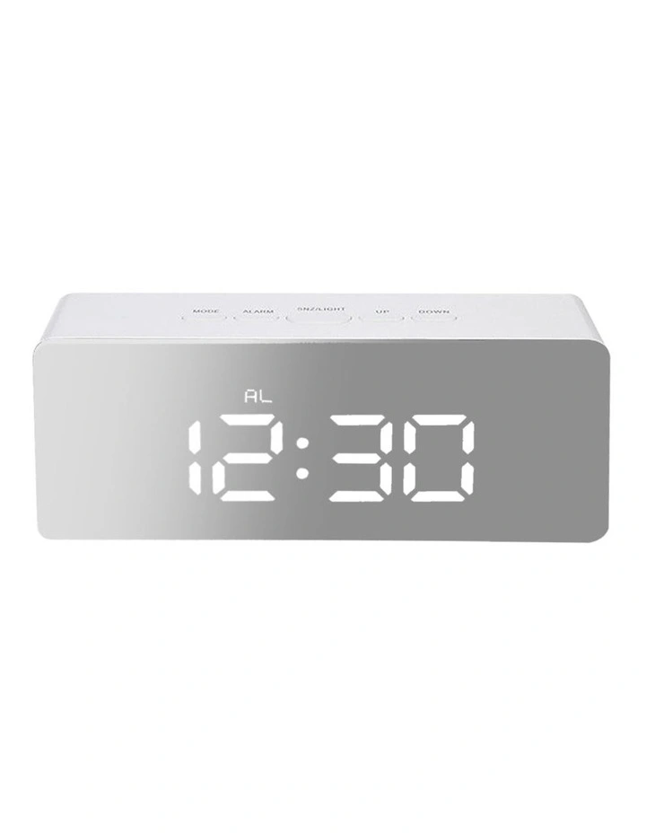 Digital Table Clock in White