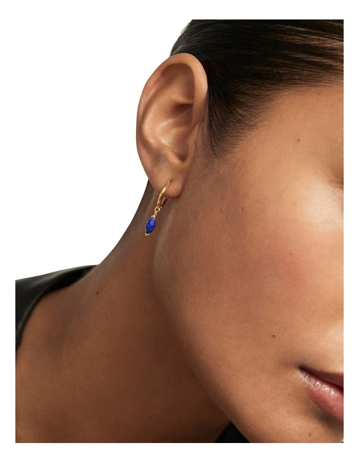 Nomad Lapis Lazuli Hoops Earrings in Gold