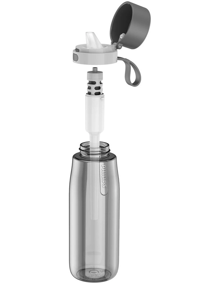 Daily Straw Filtration Bottle 660ml in Grey