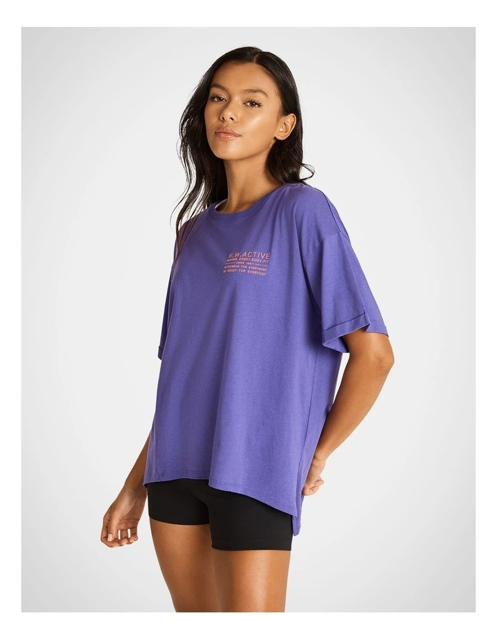 Pop Logo Boyfriend Tee in Royal Purple