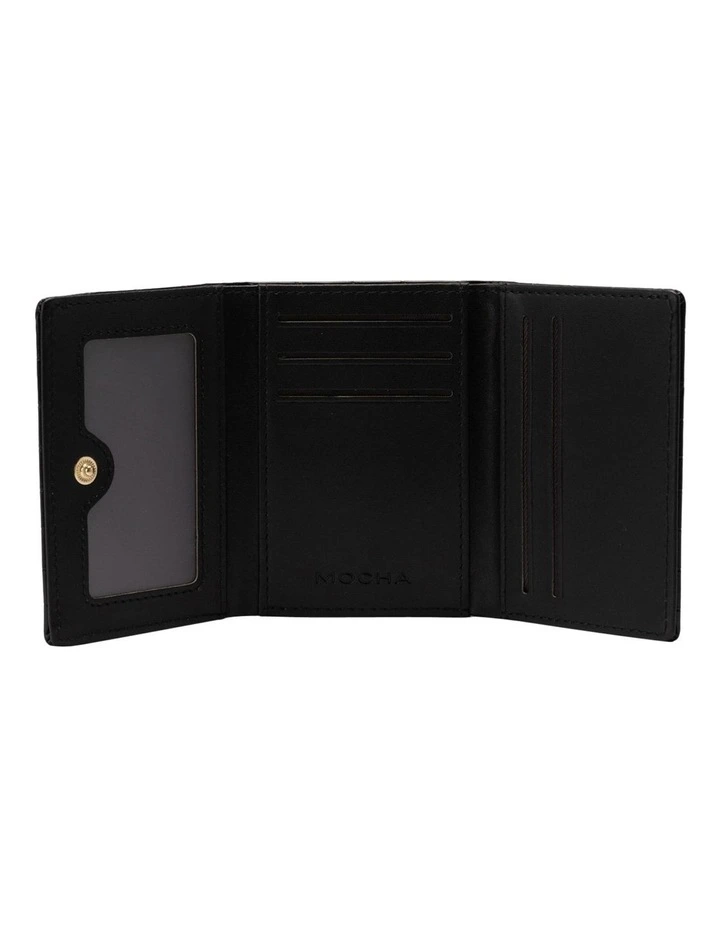 Bindi Croc-Embossed Mini Wallet in Black