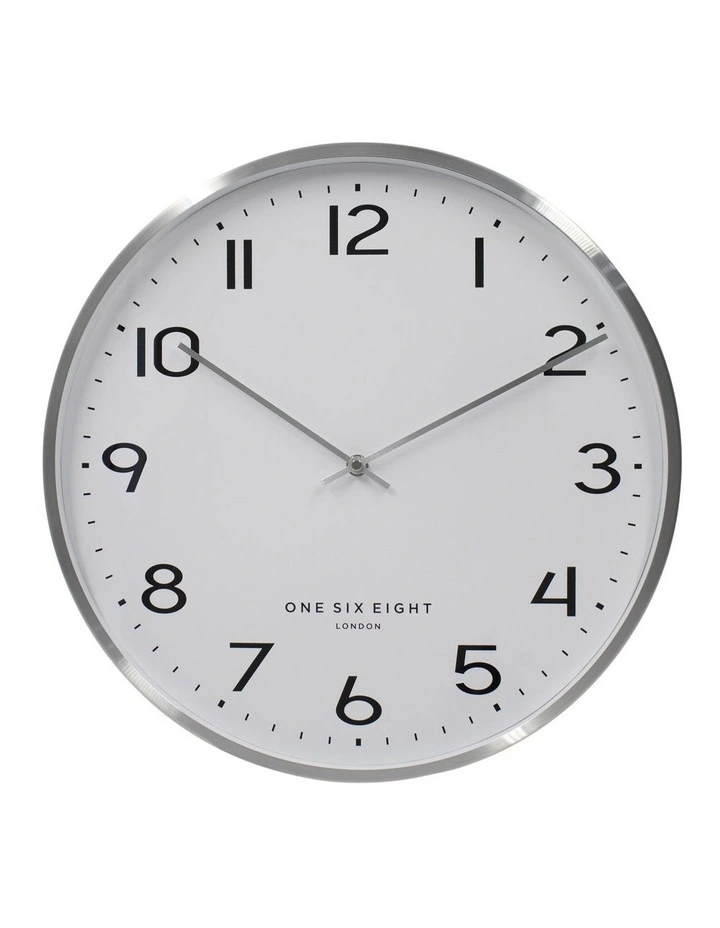 Lise 40cm Silent Wall Clock in Silver