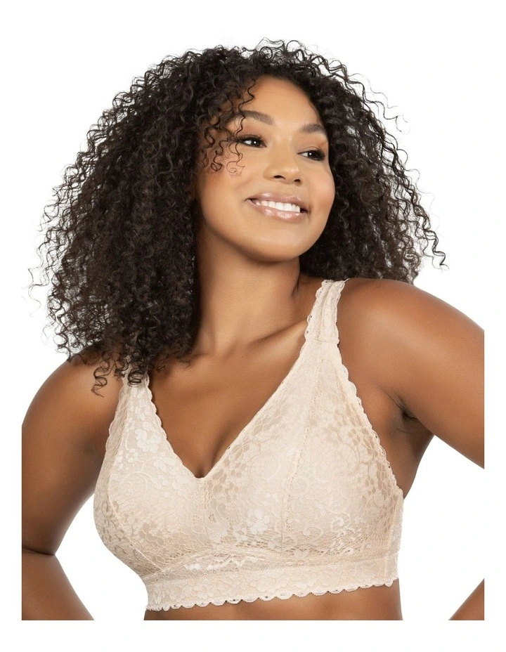 Adriana Wirefree Full Bust Lace Bralette in Bare